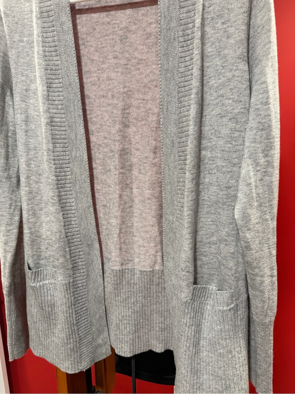 Banana Republic Gray Open Front Wool Blend Cardigan Sweater Women’s Medium - Picture 2 of 7